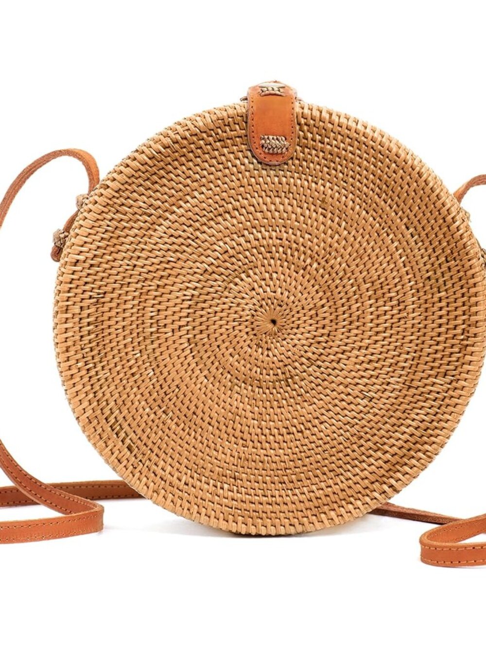 Handmade Rattan Purse - Straw Wicker Crossbody Bag for Women | Brown Ata Woven B - Picture 1 of 6